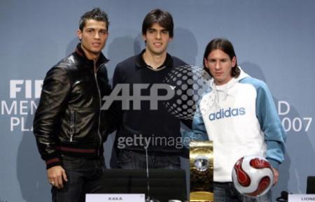 cris;kaka and messi